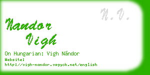 nandor vigh business card